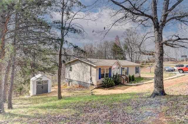 1944 Dickerson Mill Rd, Bedford, VA 24523 - ranch-style house with a storage shed, an outdoor structure, and crawl space
