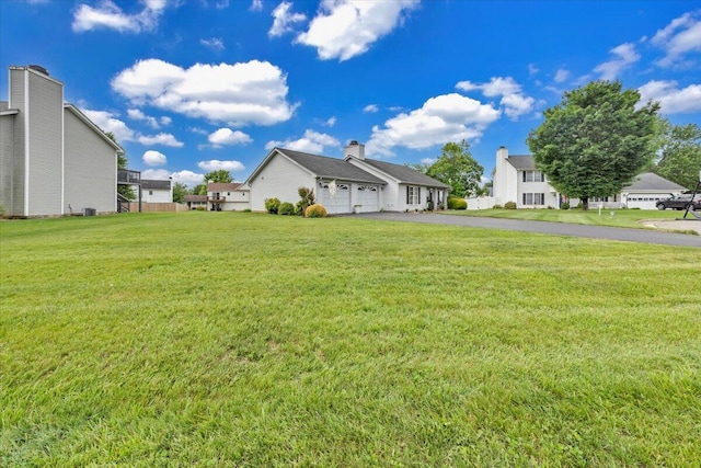 2420 Carlsbad Cir, Roanoke, VA 24012 - view of green lawn featuring asphalt driveway and a garage