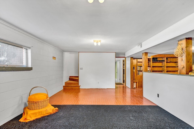 3553 Kidder Ln, Salem, VA 24153 - below grade area with stairs and wooden walls