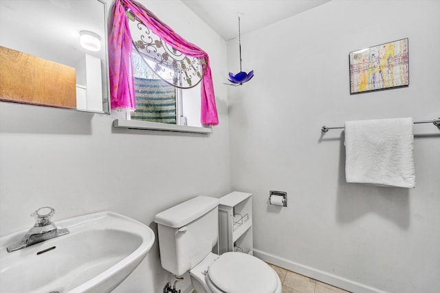 3553 Kidder Ln, Salem, VA 24153 - half bathroom featuring a sink, baseboards, toilet, and tile patterned floors
