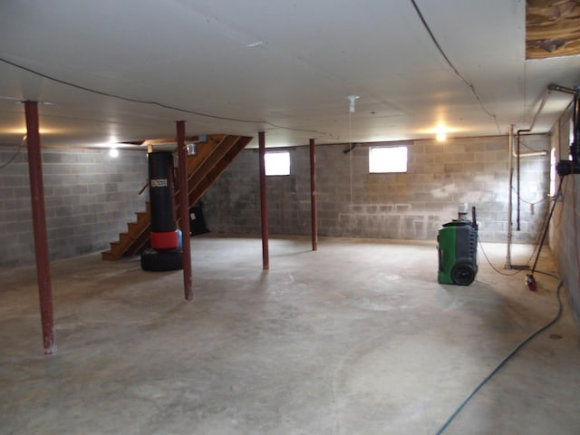 107 Lilac Dr, Shawsville, VA 24162 - basement with stairs