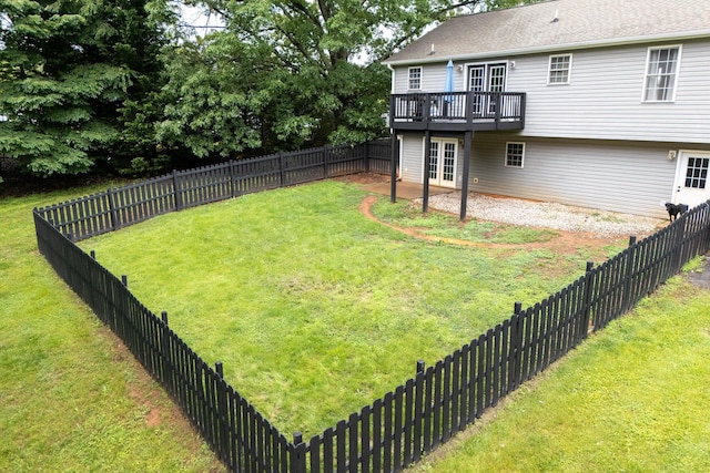 60 Surber Dr, Moneta, VA 24121 - view of yard with a wooden deck and french doors