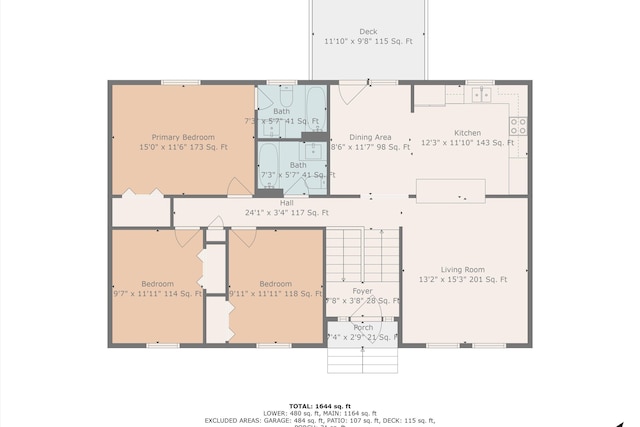 60 Surber Dr, Moneta, VA 24121 - floor plan / room layout