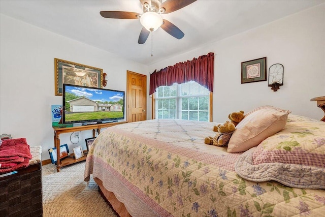 338 White Oak Ln, New Castle, VA 24127 - bedroom featuring carpet flooring, a ceiling fan, and baseboards