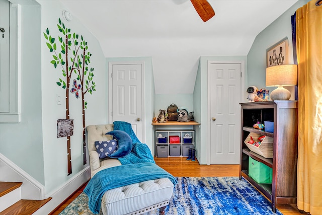 2408 Avenham Ave SW, Roanoke, VA 24014 - living area featuring wood finished floors and a ceiling fan