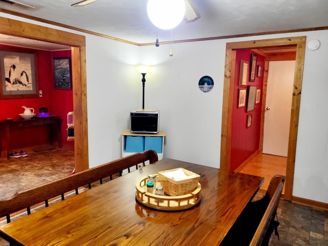 1652 Happy Acres Dr, Moneta, VA 24121 - dining space featuring ornamental molding