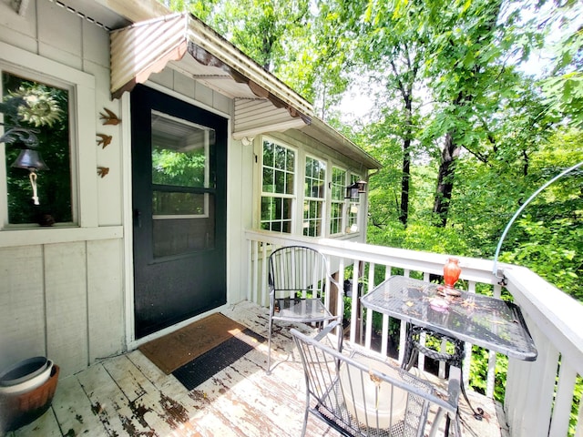 1652 Happy Acres Dr, Moneta, VA 24121 - property entrance featuring a wooden deck