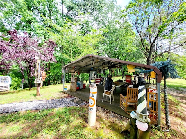 1652 Happy Acres Dr, Moneta, VA 24121 - view of home's community with a carport and a lawn