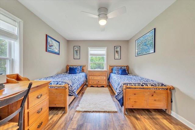 414 Mallard Cove Rd, Moneta, VA 24121 - bedroom featuring wood finished floors, baseboards, and ceiling fan