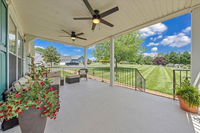 414 Mallard Cove Rd, Moneta, VA 24121 - view of patio / terrace with a ceiling fan