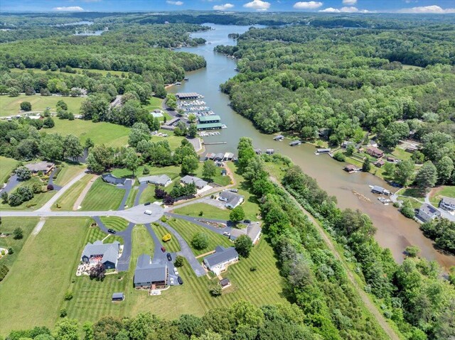414 Mallard Cove Rd, Moneta, VA 24121 - aerial view of a nearby body of water and a heavily wooded area