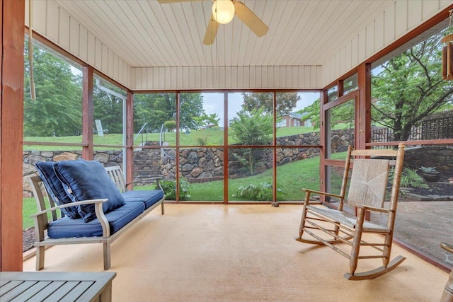 2521 Feather Garden Cir, Vinton, VA 24179 - sunroom with ceiling fan