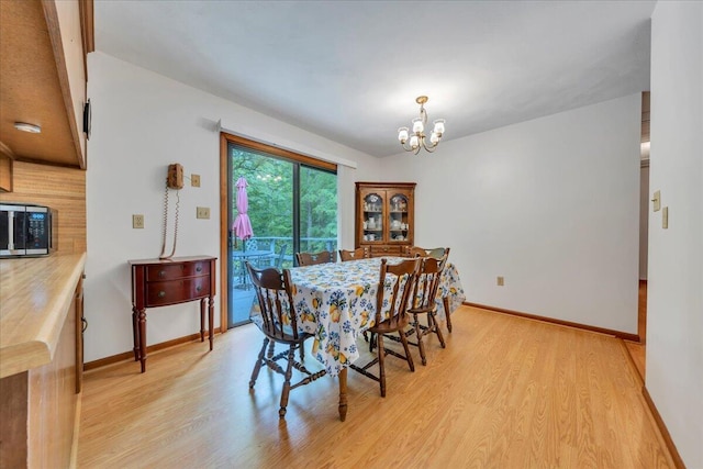 175 Webb Mountain Rd, Boones Mill, VA 24065 - dining room featuring light wood finished floors, a chandelier, and baseboards