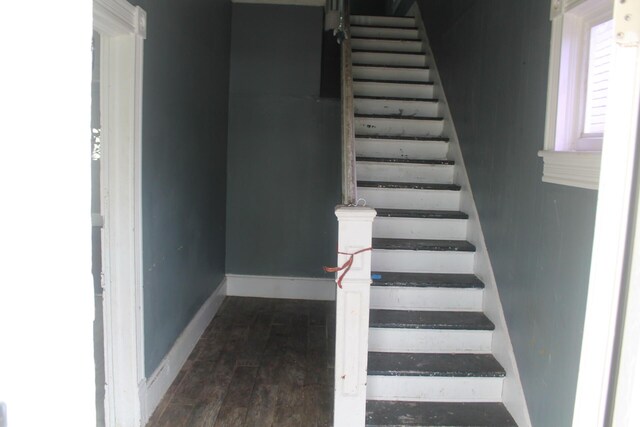 705 Rose Ave, Clifton Forge, VA 24422 - staircase featuring wood finished floors
