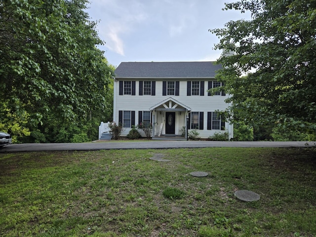 100 View Dr, Goodview, VA 24095 - colonial home featuring a front lawn
