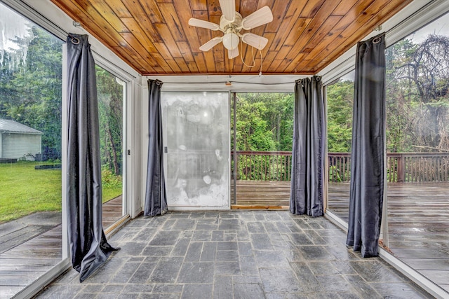 1841 Old Franklin Tpke, Rocky Mount, VA 24151 - unfurnished sunroom featuring ceiling fan