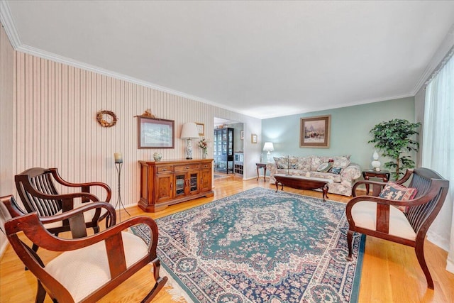 6553 Pencheck Cir, Roanoke, VA 24018 - living room with ornamental molding, wood finished floors, and baseboards