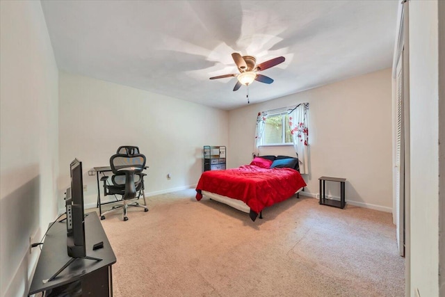 81 Ridgeview Cir, Roanoke, VA 24019 - carpeted bedroom with baseboards and ceiling fan