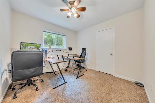 81 Ridgeview Cir, Roanoke, VA 24019 - carpeted office featuring baseboards and ceiling fan