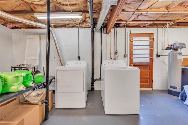 81 Ridgeview Cir, Roanoke, VA 24019 - unfinished basement featuring washer and dryer and a water softener system