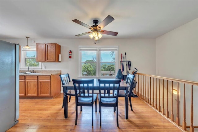 81 Ridgeview Cir, Roanoke, VA 24019 - dining room with ceiling fan and light wood-style floors