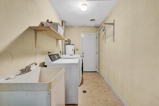 3643 Larson Ln, Roanoke, VA 24018 - laundry area with water heater and independent washer and dryer