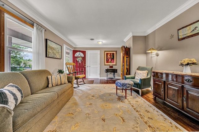 3643 Larson Ln, Roanoke, VA 24018 - living room featuring wood finished floors and crown molding