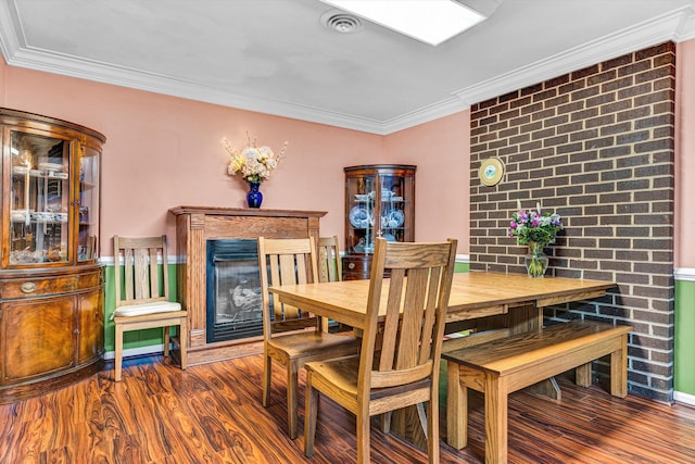 3643 Larson Ln, Roanoke, VA 24018 - dining space with wood finished floors and ornamental molding