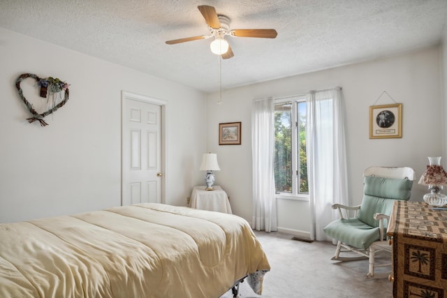 2844 Forage Rd, Shawsville, VA 24162 - carpeted bedroom featuring a textured ceiling and ceiling fan