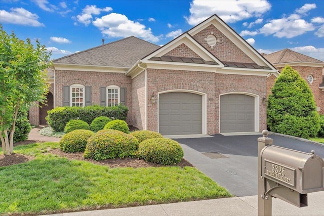 3326 Belshire Ct SW, Roanoke, VA 24014 - view of front of property featuring asphalt driveway, brick siding, an attached garage, and roof with shingles