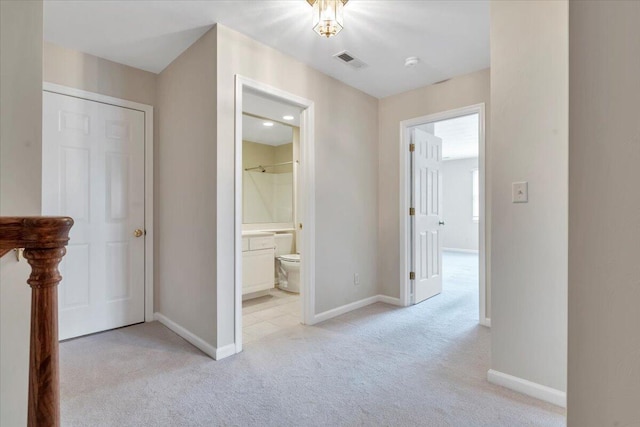3326 Belshire Ct SW, Roanoke, VA 24014 - corridor with light carpet and baseboards