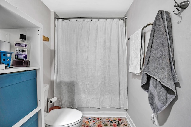 230 Pinehaven Rd, Fincastle, VA 24090 - bathroom with toilet, shower / tub combo with curtain, vanity, and tile patterned flooring
