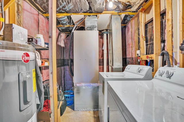 230 Pinehaven Rd, Fincastle, VA 24090 - laundry area with separate washer and dryer and electric water heater