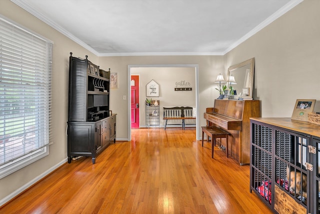 230 Pinehaven Rd, Fincastle, VA 24090 - interior space featuring light wood-style flooring, crown molding, and baseboards