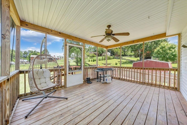 7073 Northway Dr, Roanoke, VA 24019 - wooden deck featuring ceiling fan