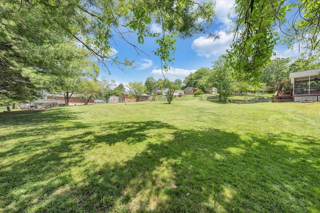 7073 Northway Dr, Roanoke, VA 24019 - view of grassy yard featuring a deck
