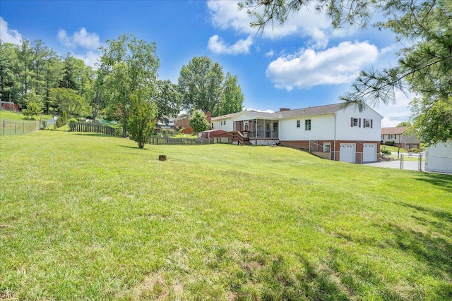 7073 Northway Dr, Roanoke, VA 24019 - view of yard featuring a garage and a wooden deck