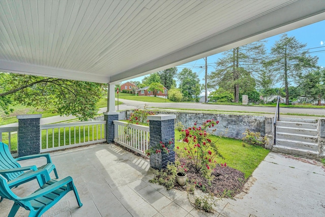 view of patio with a porch