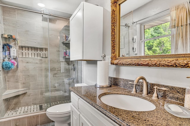 4434 Rosecrest Rd, Roanoke, VA 24018 - bathroom with a stall shower, toilet, and vanity