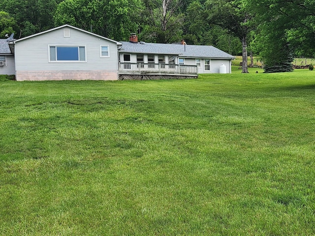 215 Overlook Rd, Vinton, VA 24179 - rear view of house with a wooden deck and a yard