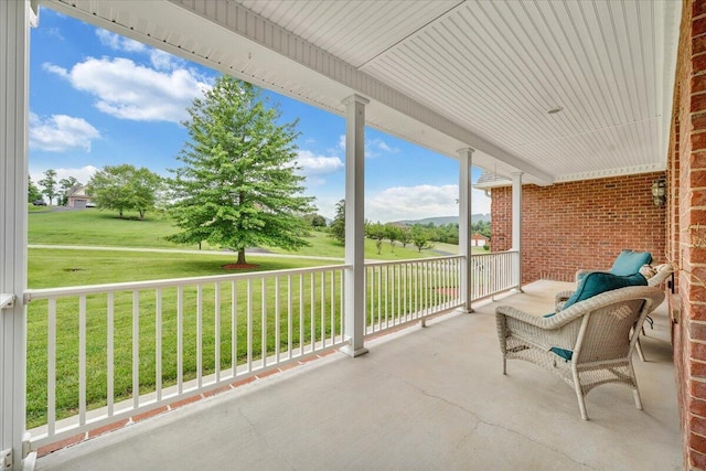 balcony with a mountain view