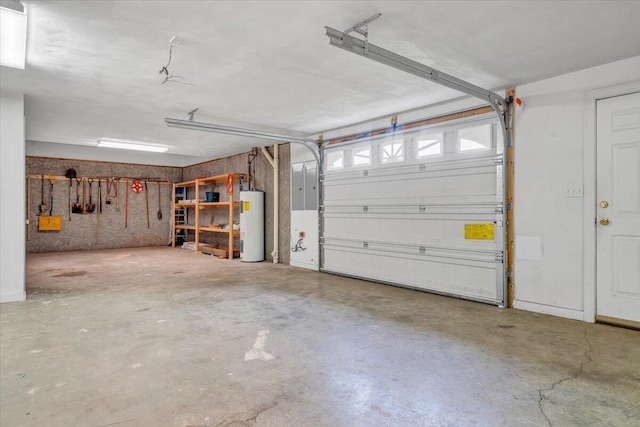 garage with water heater