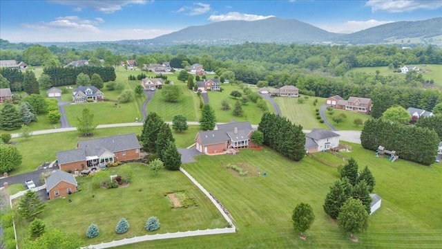 aerial view of property's location with mountains