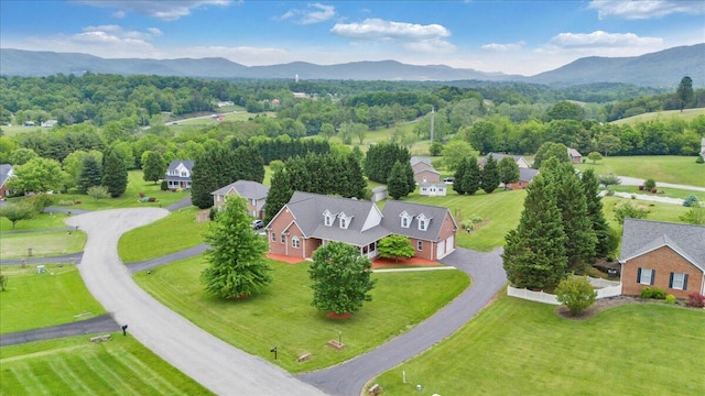 aerial view of a mountain backdrop