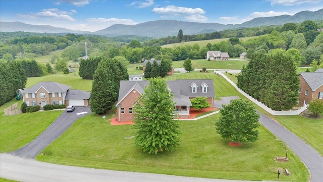 view from above of property with mountains