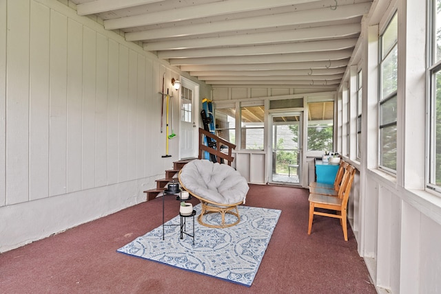 8574 Brubaker Dr, Roanoke, VA 24019 - sunroom with beam ceiling
