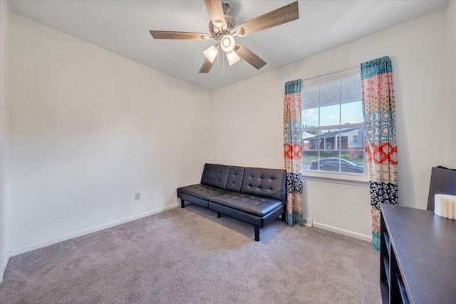 919 Halifax Cir, Vinton, VA 24179 - sitting room with carpet, baseboards, and ceiling fan