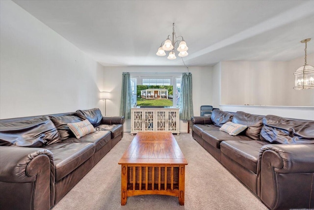 919 Halifax Cir, Vinton, VA 24179 - living area featuring a chandelier and carpet floors