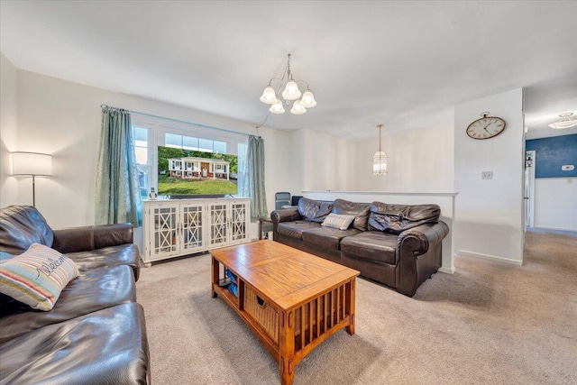 919 Halifax Cir, Vinton, VA 24179 - carpeted living area featuring a chandelier