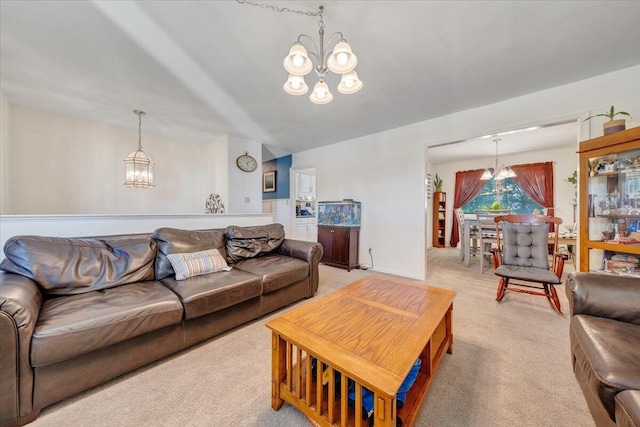 919 Halifax Cir, Vinton, VA 24179 - living area with a chandelier and light carpet